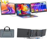 14” Dual FHD Laptop Screen Extender – 3-Screen Work Setup